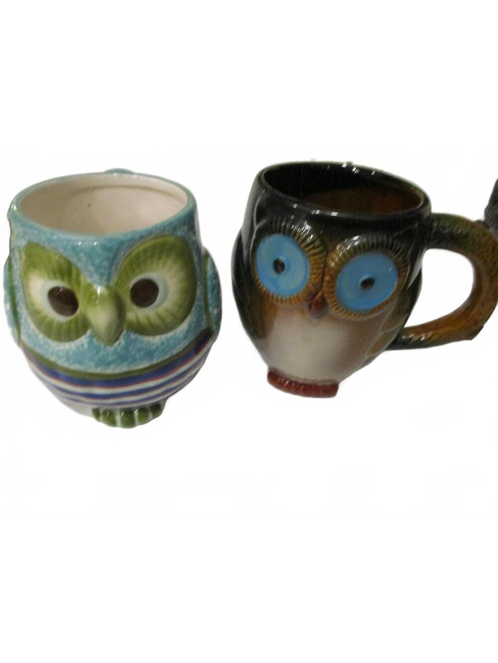 Tabletops Gallery Innovative Owl Ceramic Coffee Mugs Set of 2